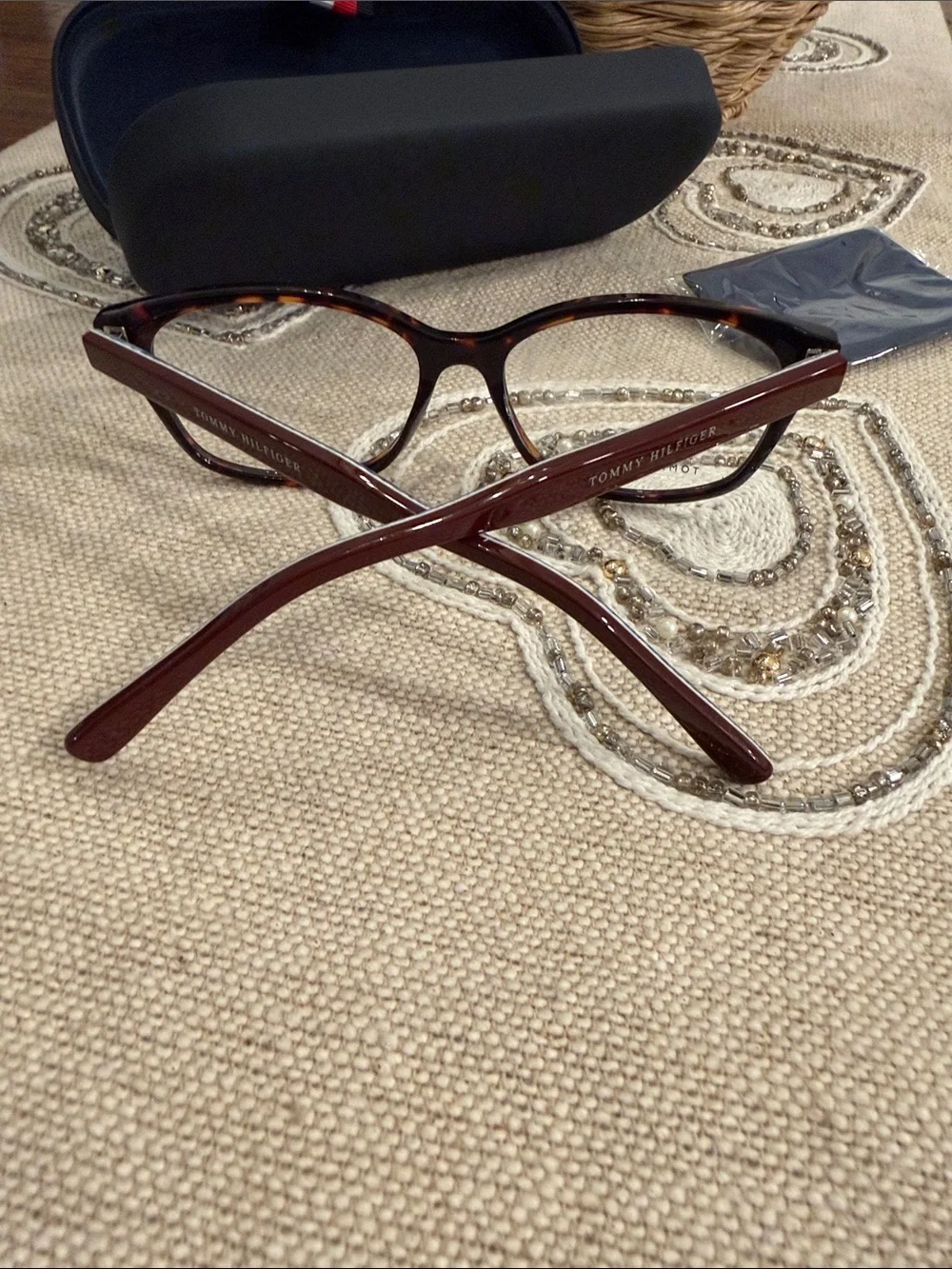 Tommy Hilfiger Tortoiseshell Frames with case and cleaning cloth .TH 2108